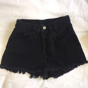 Brandy Melville John Galt black denim jean shorts